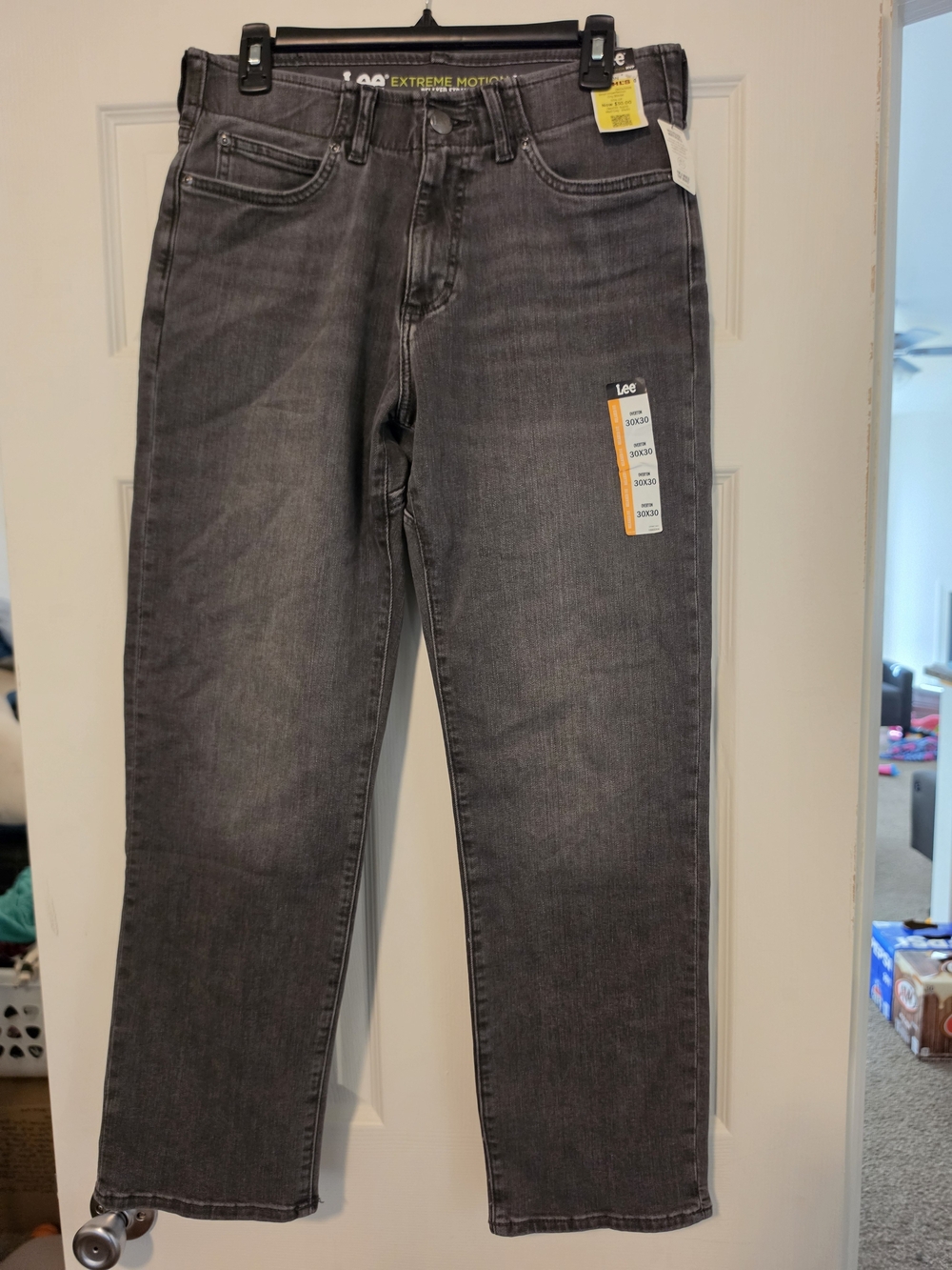 Lee Men's Charcoal Straight Jeans